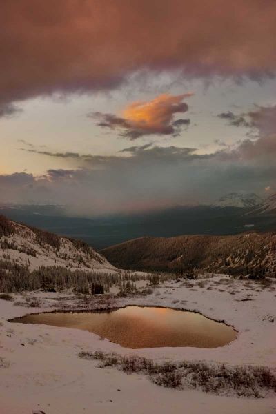 CO, Cottonwood Pass Sunset on alpine tarn